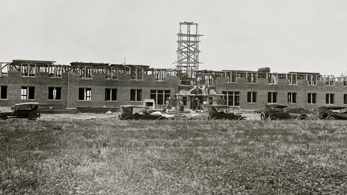 South Hall during construction